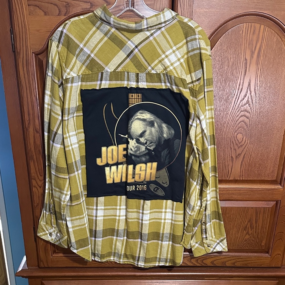 Joe Walsh upcycled flannel tee made by me One of a Kind